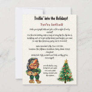 Invitation Cheeky Christmas Troll et Tree Delight