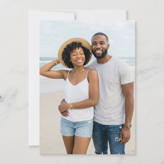 Invitation Cheerful Blue Beach Photo (Devant)