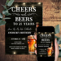 Cheers and Beers 21e anniversaire Bar Lights Invit