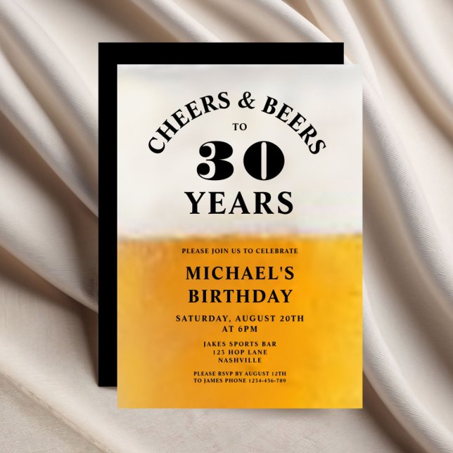 Invitation Cheers And Beers 30th Birthday (Cheers And Beers 30th Birthday Invitation)