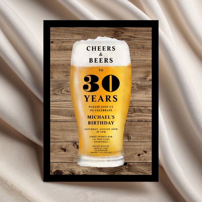 Invitation Cheers And Beers 30th Birthday (Cheers And Beers 30th Birthday Invitation)