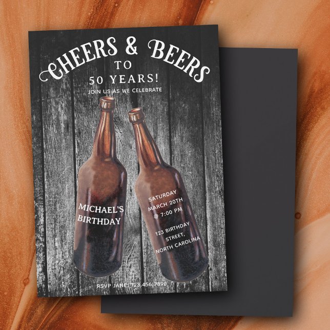 Invitation Cheers and Beers 50th Beer Birthday Party (Cheers and Beers 50th Beer Birthday Party Invitation)