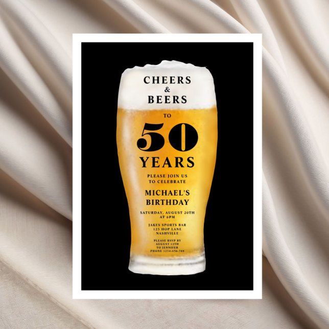 Invitation Cheers And Beers 50th Birthday (Cheers And Beers 50th Birthday Invitation)