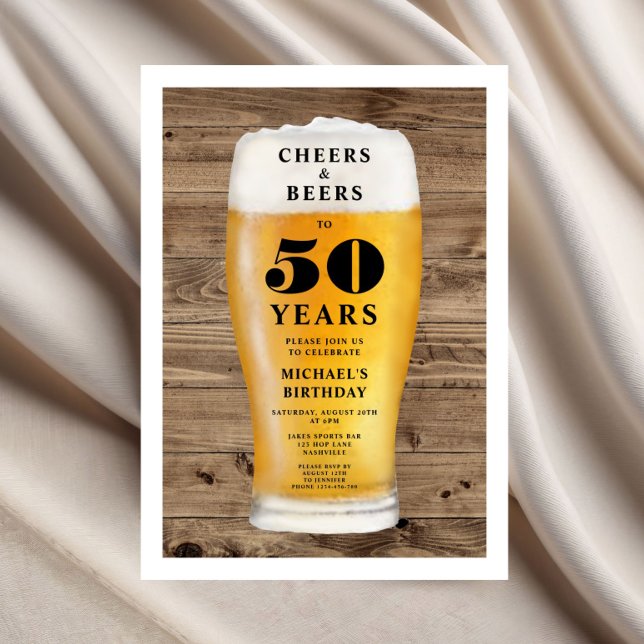 Invitation Cheers And Beers 50th Birthday (Cheers And Beers 50th Birthday Invitation)