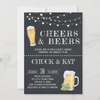 Invitation Cheers and Beers Baby Shower Chalkboard