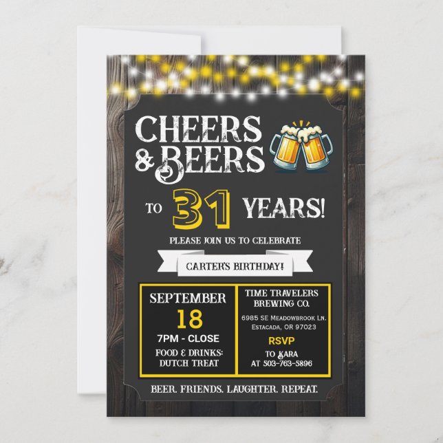Invitation Cheers and Beers to 31 Years Brewery Birthday (Devant)