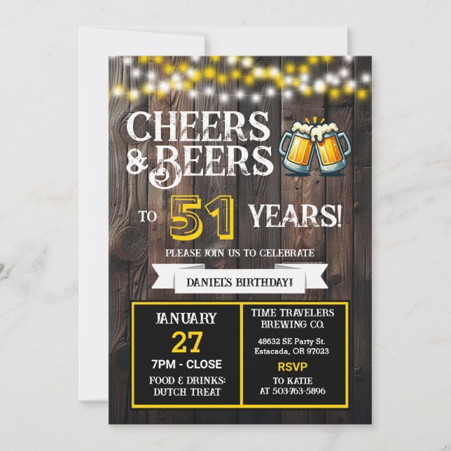 Invitation Cheers and Beers to 51 Years Brewery Birthday (Devant)