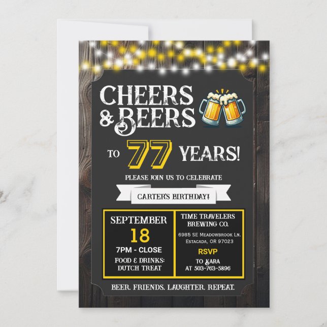 Invitation Cheers and Beers to 77 Years Brewery Birthday (Devant)