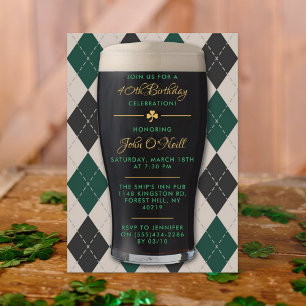 Invitation Cheers & Beers Guinness Pint 40e anniversaire
