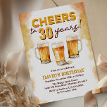 Invitation Cheers & Beers Mens Funny 30e anniversaire<br><div class="desc">Cheers & Beers Mens Drôle 30e anniversaire Invitation</div>