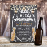 Invitation Cheers & Beers Rustic Chalkboard 40e anniversaire<br><div class="desc">Cheers & Beers Rustic Chalkboard 40th Birthday Invitations.</div>
