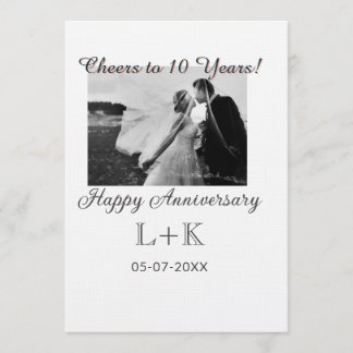 Invitation Cheers to 10 Years happy anniversary add photo dat