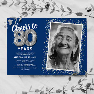 Invitation Cheers to Eighty Years 80e Anniversaire Photo