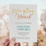 Invitation Cheery We's Marié Décontracté Beach Wedding<br><div class="desc">Ce faire-part de mariage amusant,  avec son mélange de jaune,  orange,  turquoise et noir,  sera la meilleure façon d'invitation vos amis et votre famille pour un mariage décontracté à la plage! Invitation vos amis et votre famille pour une journée/soirée de noce et de plaisir près de l'eau!</div>