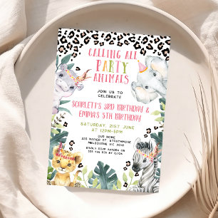 Invitation Cheetah Appelle Tous Les Animaux De Partie Anniver