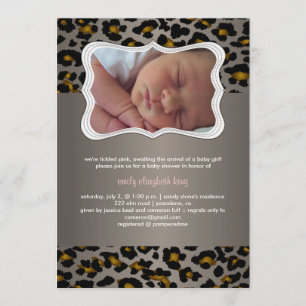 Invitation Cheetah/faire-part de naissance/douche PixDezines