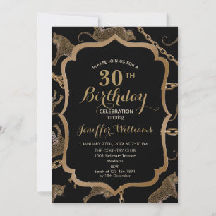 Invitation Cheetah léopard doré