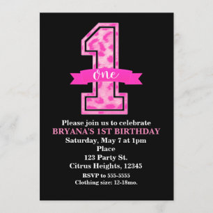 Invitation Cheetah Leopard rose Imprimer une fête d'anniversa