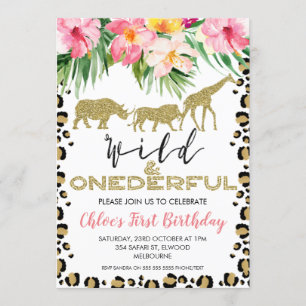 Invitation Cheetah Print Safari Wild Onederday