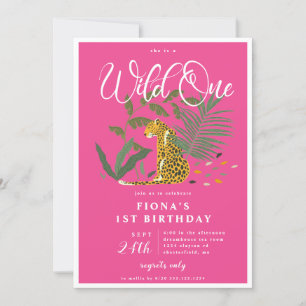 Invitation Cheetah Rose Wild Un Anniversaire