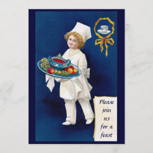 Invitation Chef avec la soupière du thanksgiving de soupe et