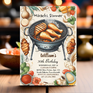 Invitation Chef Bbq Sushi japonais Hibachi 30e anniversaire