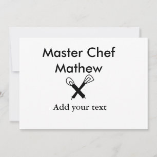 Invitation Chef cuisinier cuisinier cuisinier ajouter nom de 