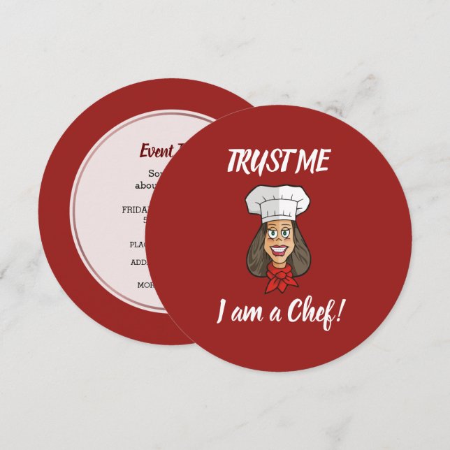 Invitation Chef femme (Devant / Derrière)