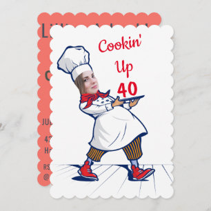 Invitation Chef 🎉 Funny Cook 40e anniversaire