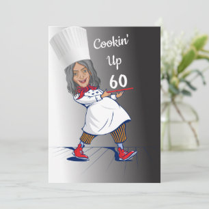 Invitation Chef 🎉 Funny Cook 60e anniversaire Funny