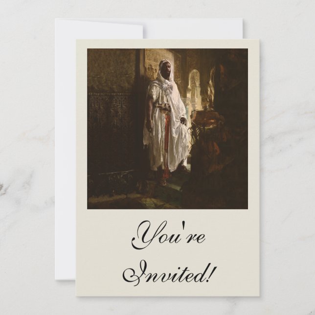 Invitation Chef maure Art africain Peinture Portrait (Devant)