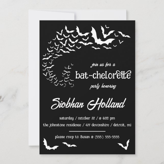 Invitation Chelorette Halloween Bachelorette Thématique (Devant)