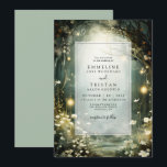 Invitation Chemin De Forêt Enchantée De Fleurs Mariage Vert<br><div class="desc">Chemin forestier éthérée de fleurs et d'arbres sont présentés dans ce style magique enchanté de sauge vert faire-part de mariage,  avec des lumières brillantes. Commandez en version imprimée,  en téléchargement numérique ou les deux. Créez un invitation thématique éthérée pour votre journée spéciale.</div>
