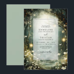 Invitation Chemin De Forêt Enchantée De Fleurs Mariage Vert<br><div class="desc">Chemin forestier éthérée de fleurs et d'arbres sont présentés dans ce style magique enchanté de sauge vert faire-part de mariage,  avec des lumières brillantes. Commandez en version imprimée,  en téléchargement numérique ou les deux. Créez un invitation thématique éthérée pour votre journée spéciale.</div>