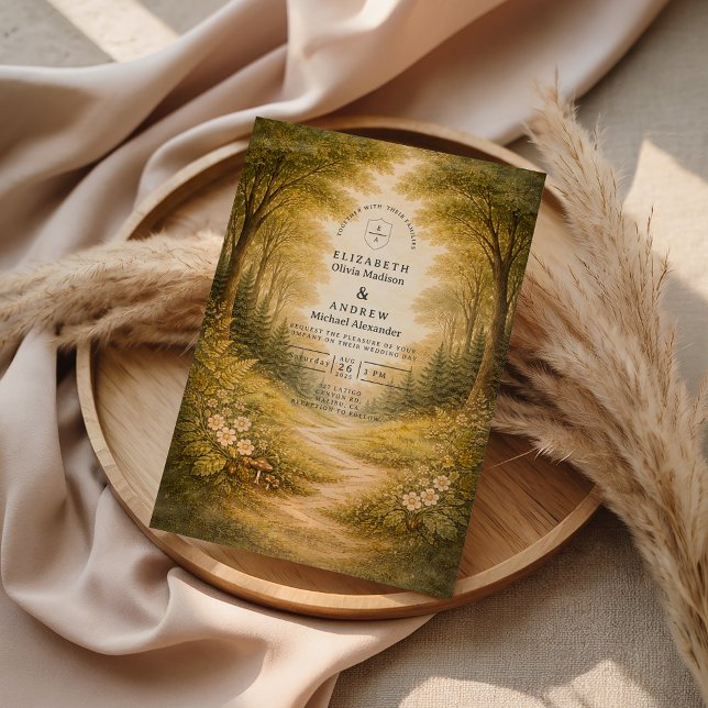 Invitation Chemin de la forêt enchantée pour mariage (Créateur téléchargé)