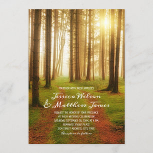 Invitation Chemin de l'arbre forestier Rustique Mariage campa