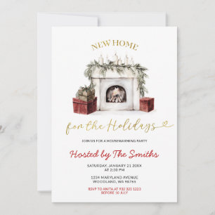 Invitation Cheminée de Noël Nouvelle Maison pour les Fêtes