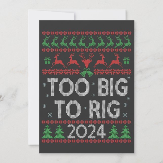 Invitation Chemise de Noël drôle Trump 2024 Trop Grand Pour ê (Devant)