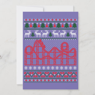 Invitation Chemise de Noël laide avec scène de montagnes russ