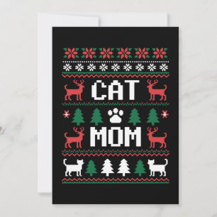 Invitation Chemise de Noël laide de maman chat patte renne No