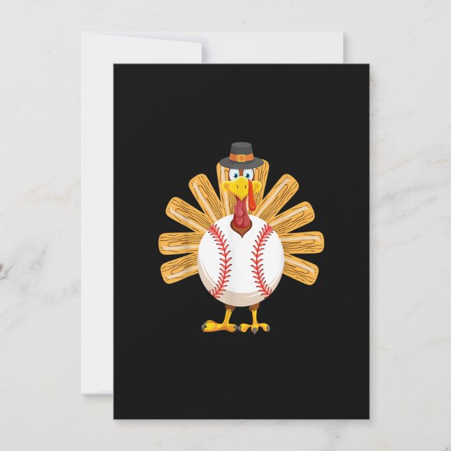 Invitation Chemise de Thanksgiving de dinde de baseball pour  (Devant)