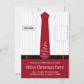Invitation Chemise et Cravate de Noël au bureau