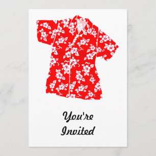 Invitation Chemise rouge et blanche de ketmie Aloha
