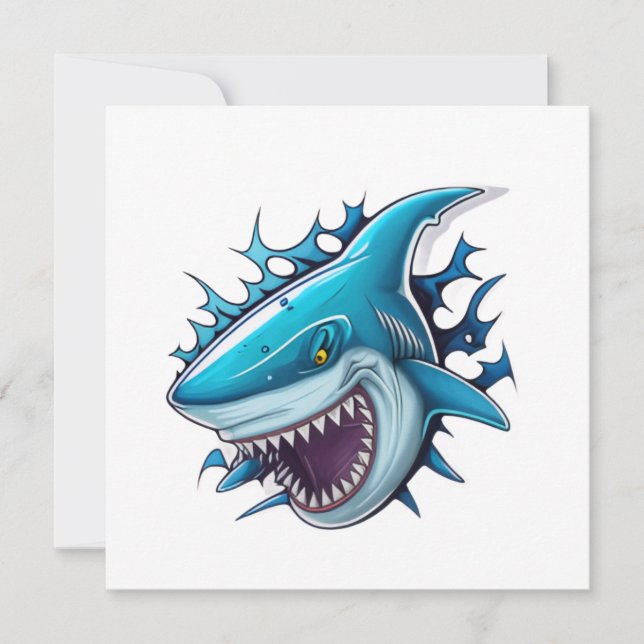 Invitation Chemise T-shirt avec logo de requin (Devant)