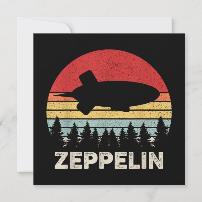 Invitation Chemise Vintage Rétro Zeppelin Dirigeable (Devant)