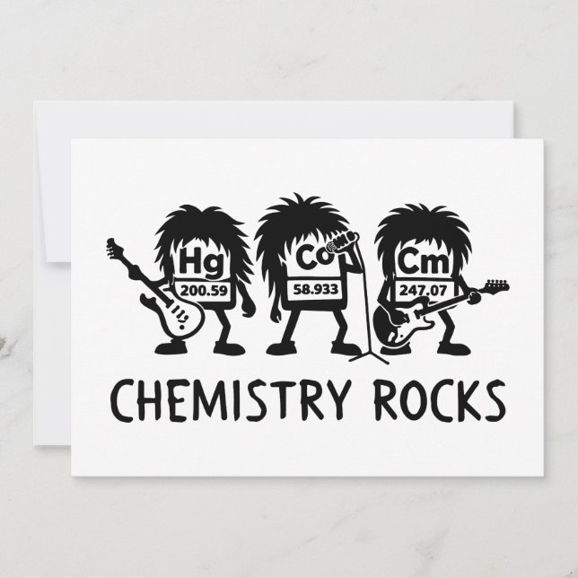 Invitation Chemistry Rocks Science Rock Band (Devant)