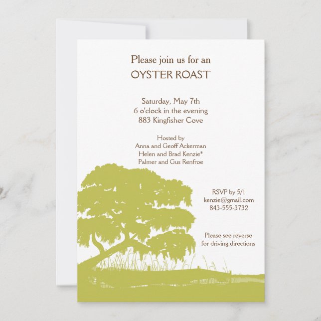 Invitation Chêne avec de la mousse espagnole par la verticale (Devant)