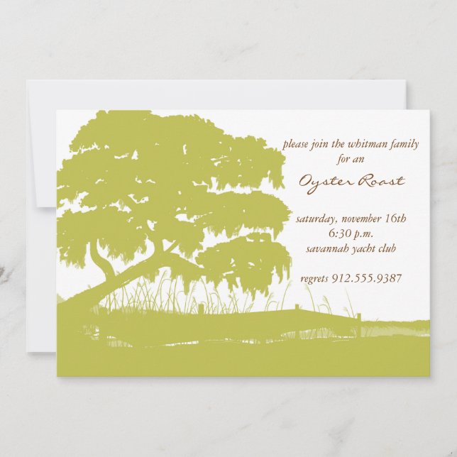 Invitation Chêne drapé avec de la mousse espagnole par (Devant)