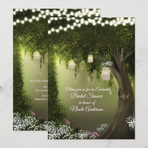 Invitation Chêne Rustique Forêt Enchantée Jardin Mariage