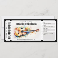 Chèque cadeau de leçons de guitare classique surpr